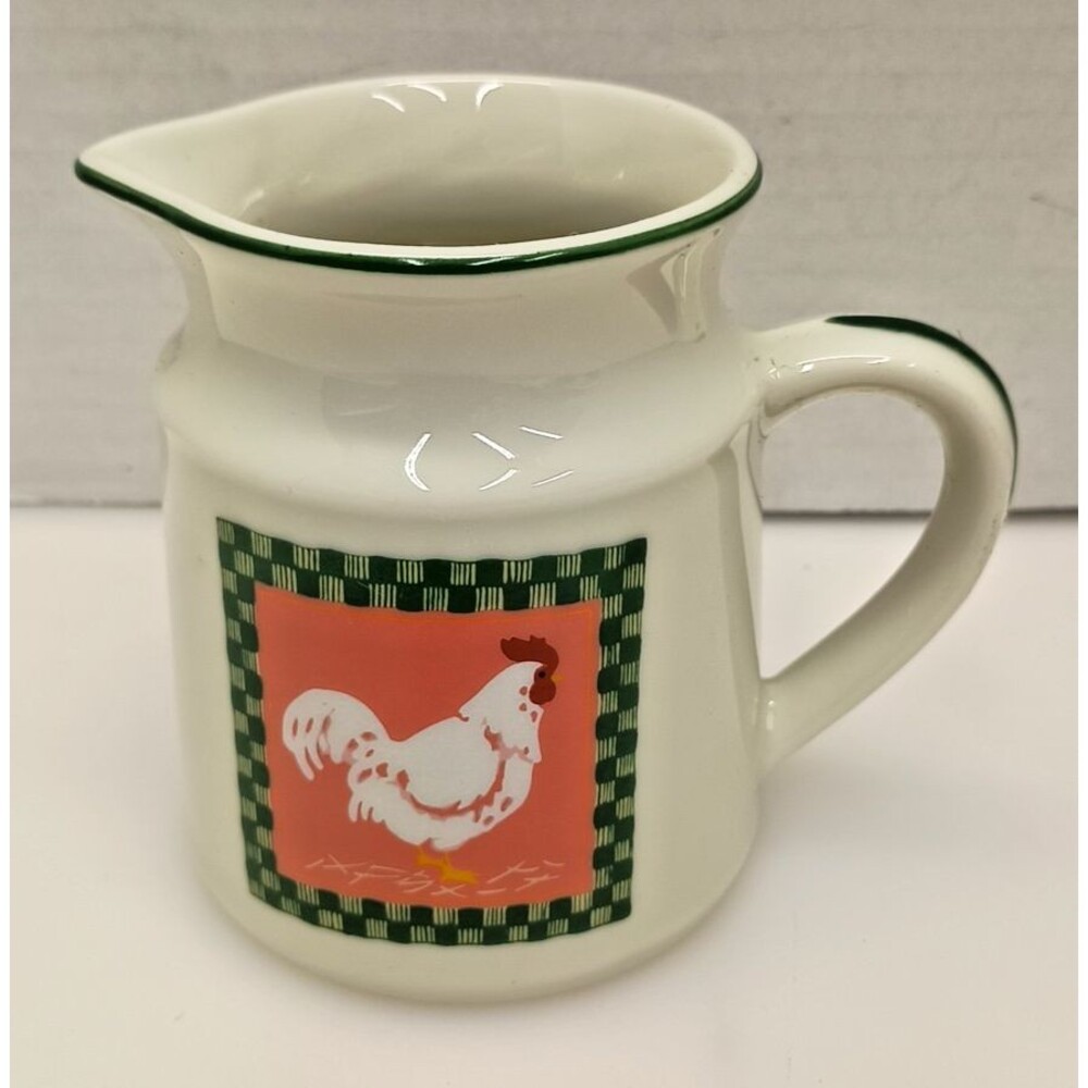 Hen Chicken Creamer Lidded Sugar w/ Matching Spoon Country Decor